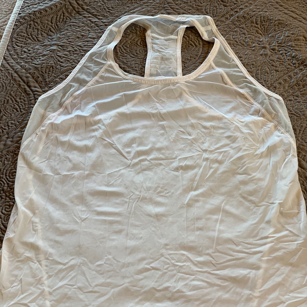 Lululemon Sheer White Tank Top Size 8